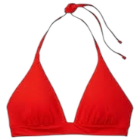 J. Crew Women's Halter Swim Top Red Medium New With Tags - Picture 1 of 9